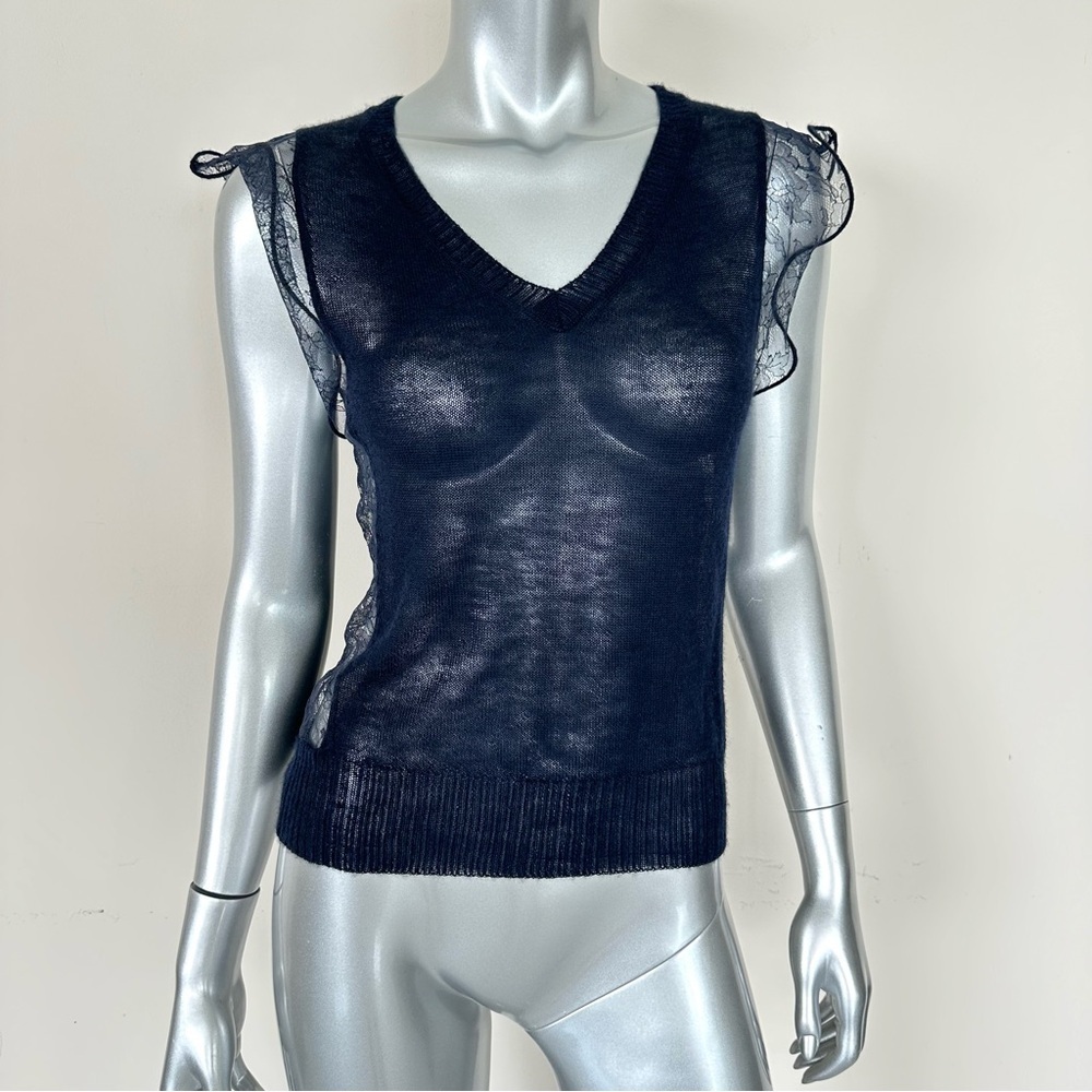 Nina Ricci women cashmere top with laces size M Authentic